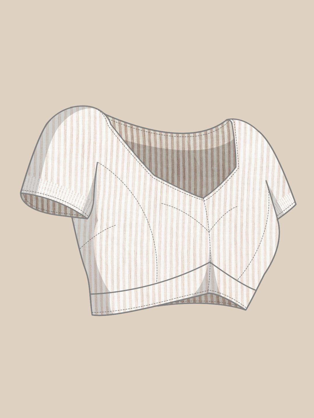 Sutriti Women Beige & Silver-Toned Woven Design Linen Blend Saree