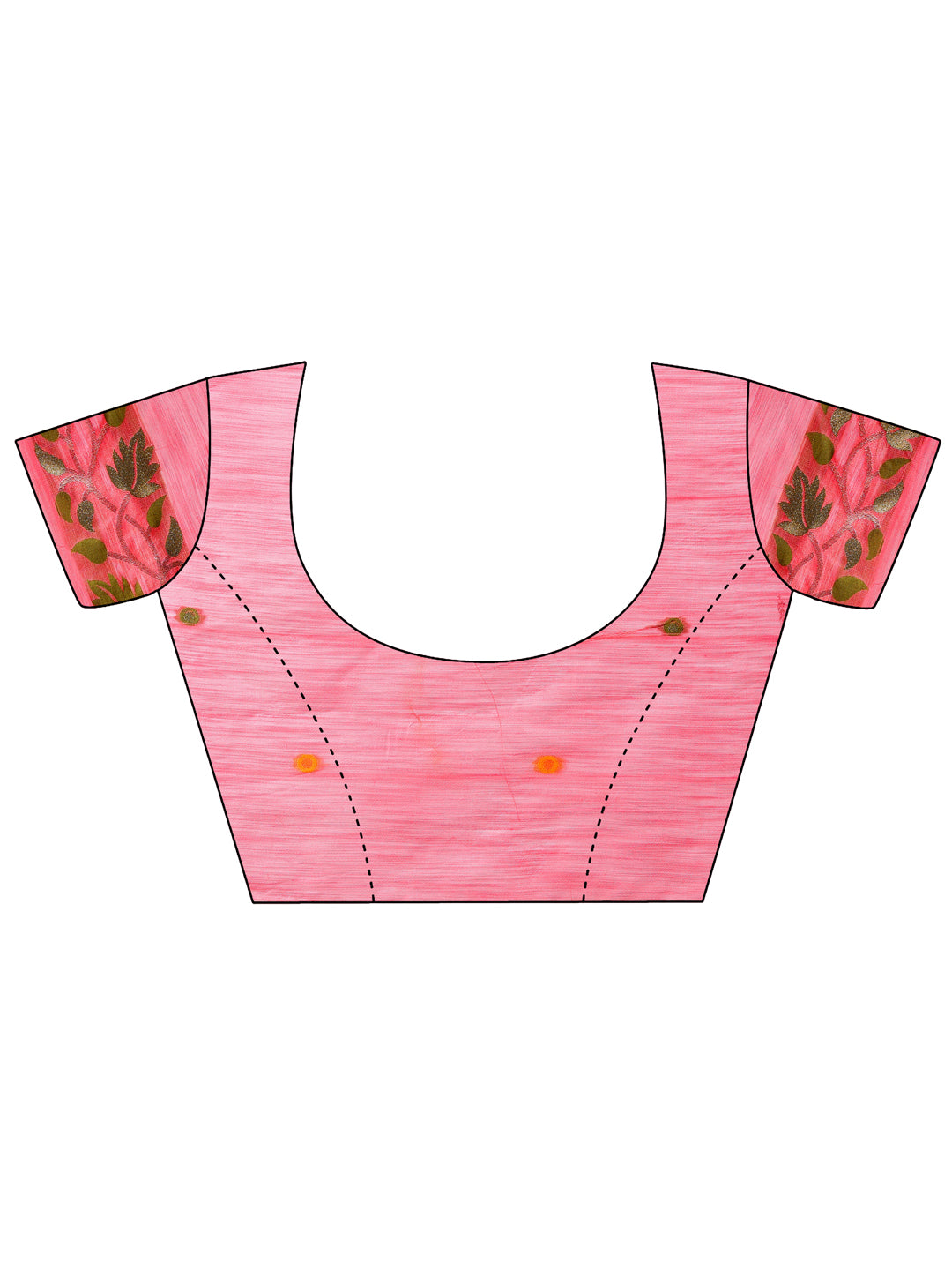 SUTRITI Multicolor Leaf Printed Saree for Women | Soft Lightweight Everyday Saree | Elegant Floral Vine Pallu & Border | Party, Office, Puja Wear | Includes Unstitched Blouse Piece(Pink)