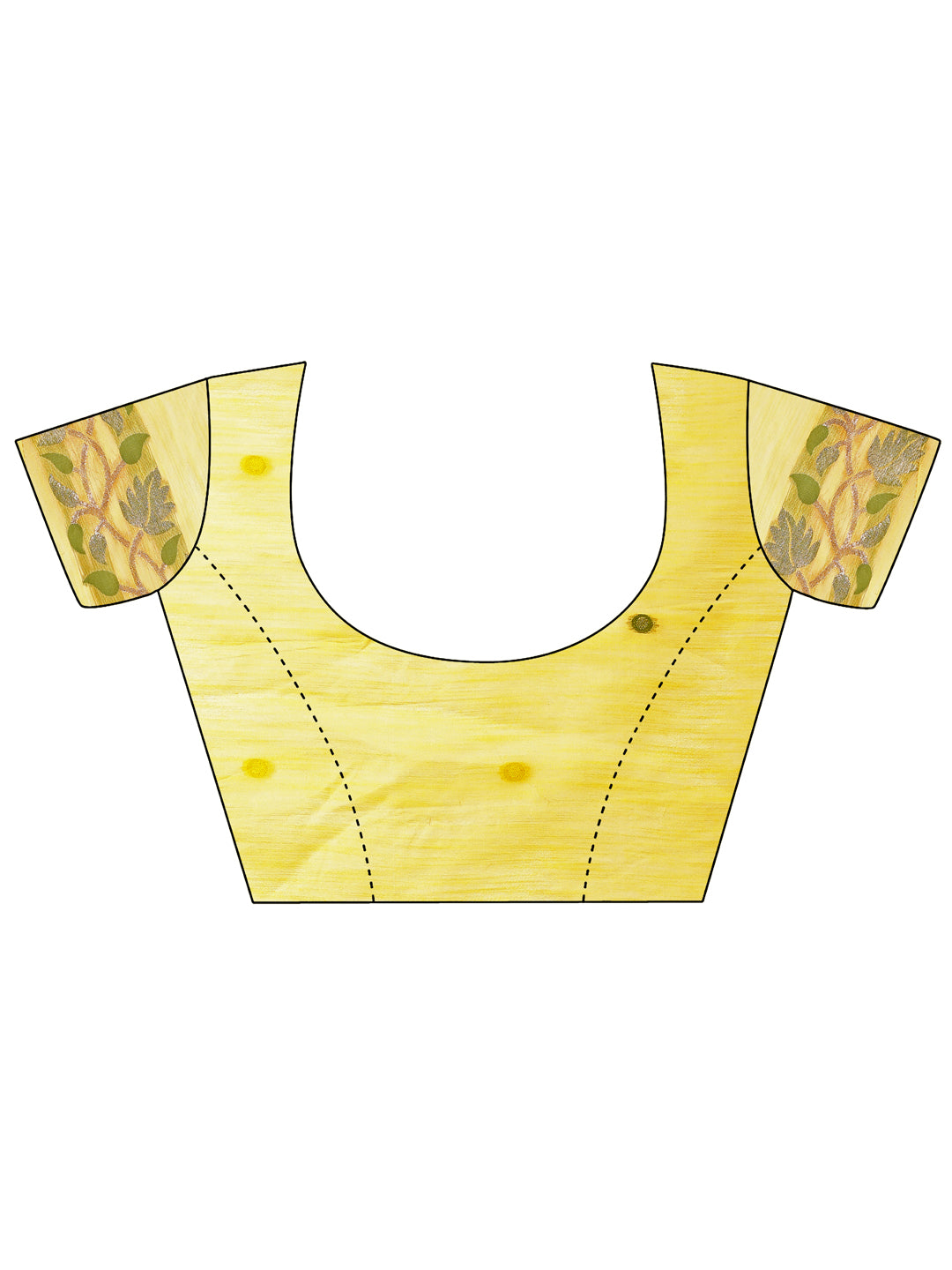 SUTRITI Multicolor Leaf Printed Saree for Women | Soft Lightweight Everyday Saree | Elegant Floral Vine Pallu & Border | Party, Office, Puja Wear | Includes Unstitched Blouse Piece(Yellow)