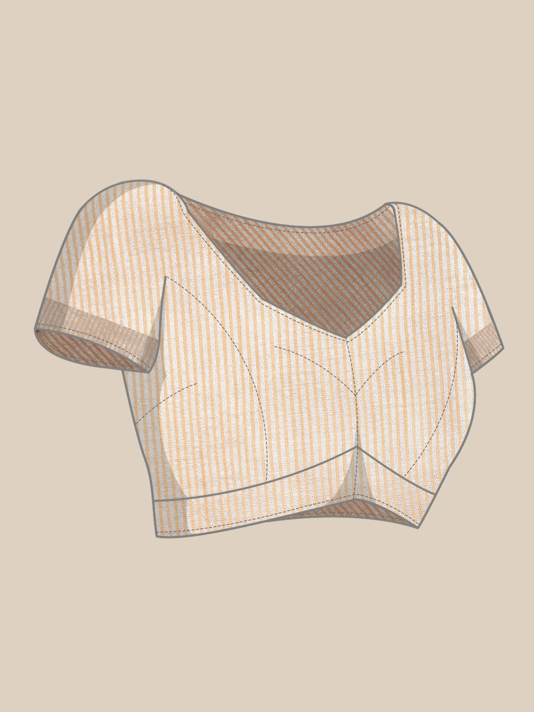 Sutriti Elegant Tan Woven Linen Saree with Contrast Zari Border & Tassels – Soft & Breathable Party Wear