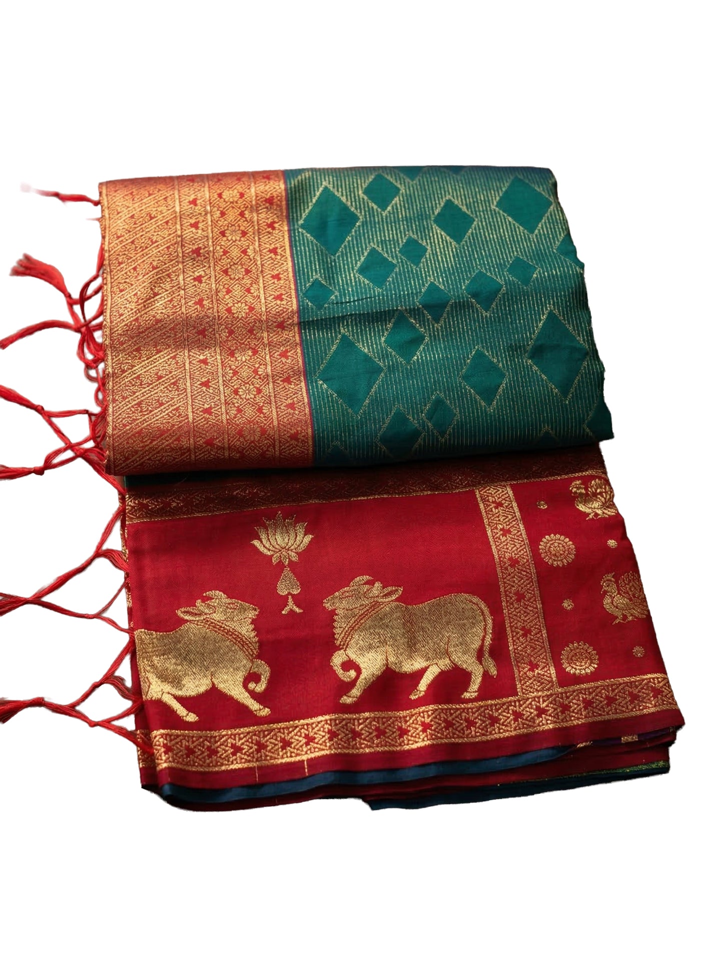 Sutriti Women Teal Blue Soft Silk Saree with Pink Nandi Zari Border