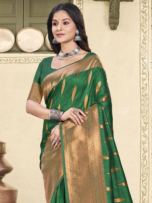 Sutriti Women Woven Banarasi Silk Saree with Blouse Piece | Rich Zari Border Traditional Wedding Festive PSofty Wear