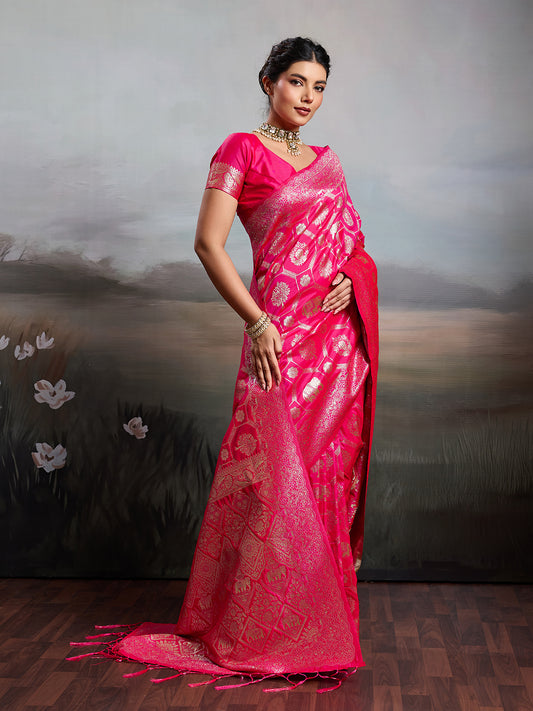 Sutriti Women Woven Kanjivaram Silk Saree with Blouse Piece | Traditional Elephant Motif Wedding Festive PSofty Wear