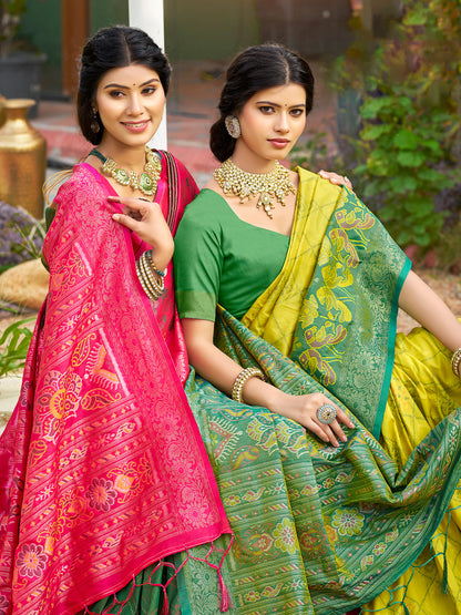 Sutriti Green Pochampalli Silk Saree for Women | Wedding & Festive Wear Saree