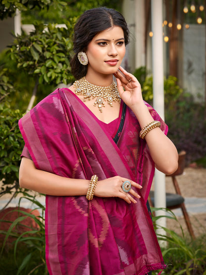 Sutriti Black Pochampalli Silk Saree | Traditional Wedding & Festive Wear Saree