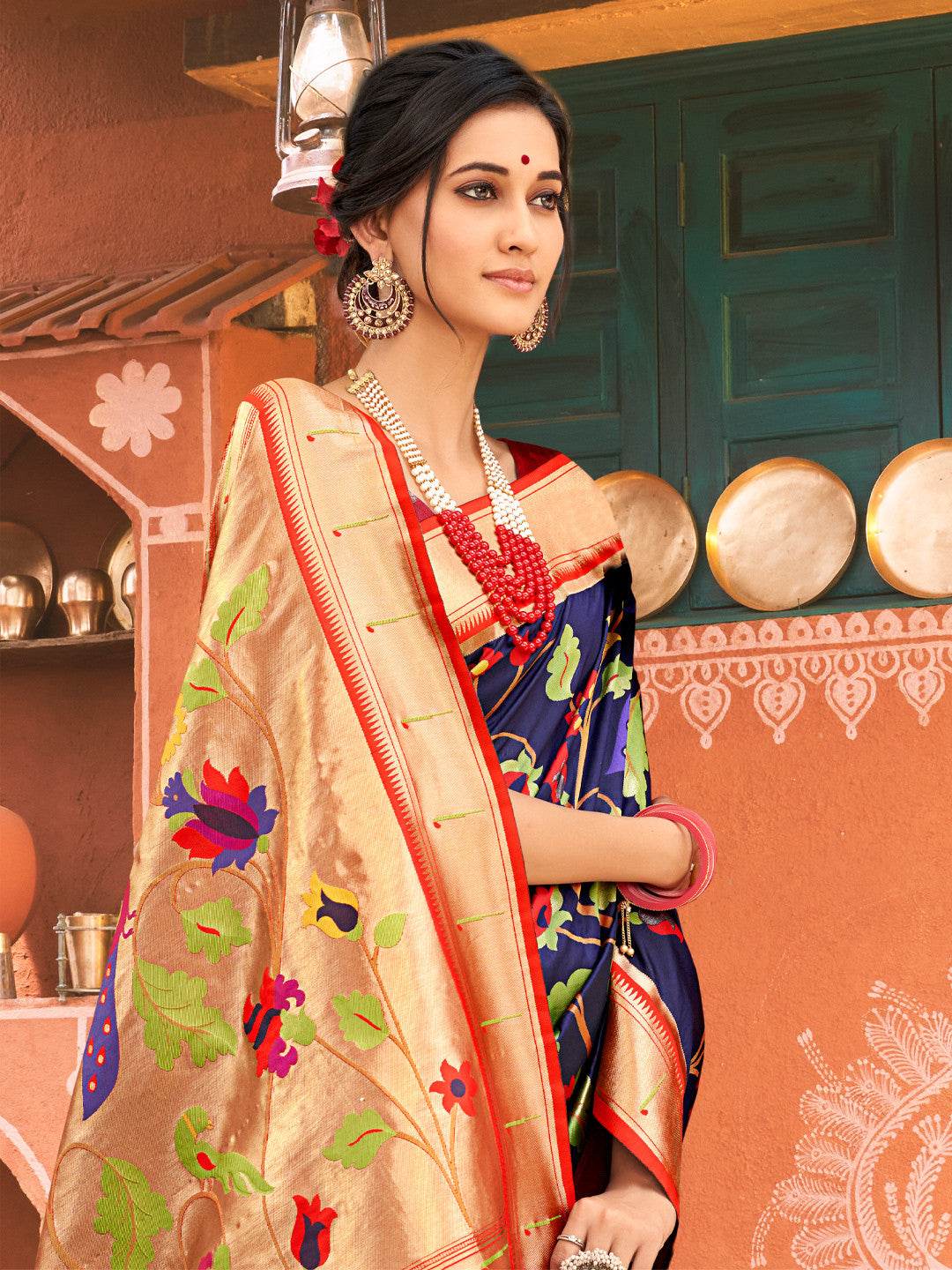 Sutriti Majestic Navy Blue Pure Kanjivaram Silk Saree | Bridal Heritage Collection | Limited Edition