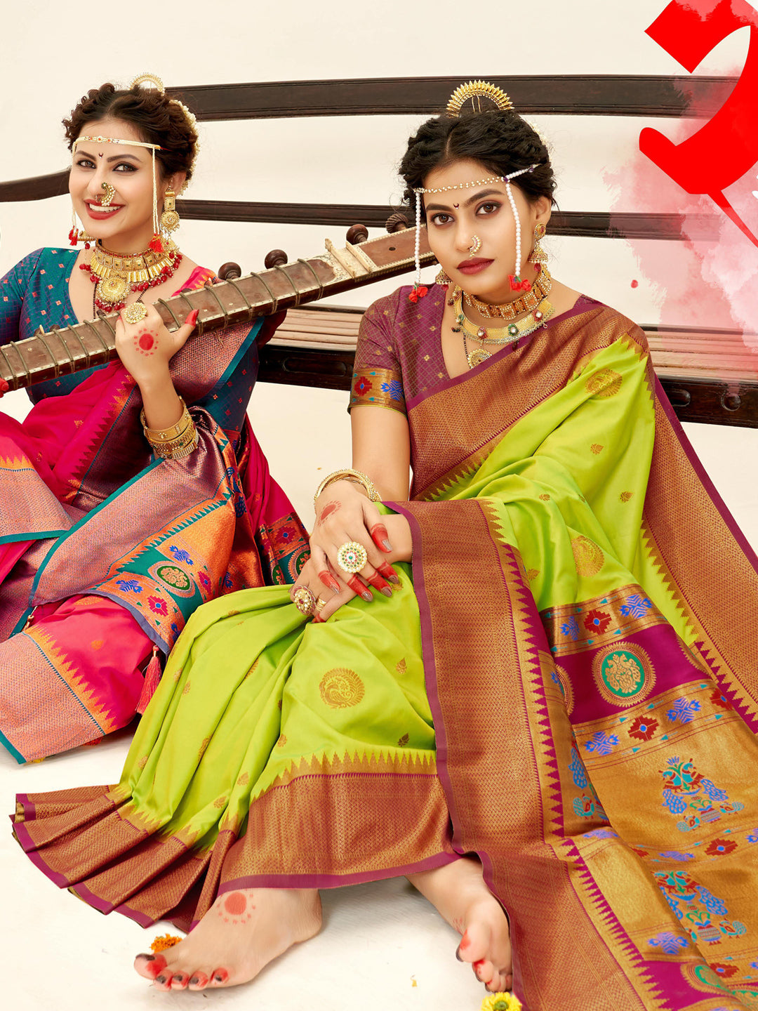 Sutriti Pista Green Paithani Silk Saree with Rich Traditional Pallu for Wedding and Festive Saree