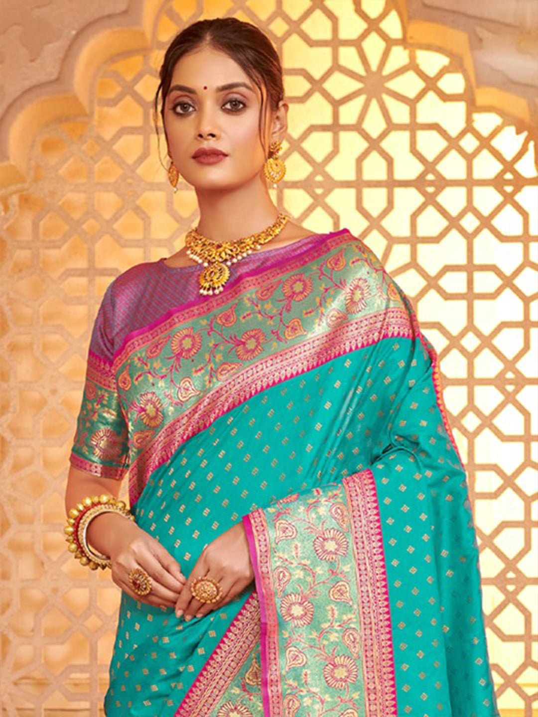 Sutriti Majestic Sea Green Kanjivaram Silk Saree | Bridal Heritage Collection | Limited Edition