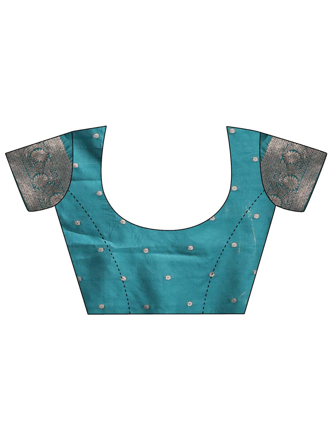 Sutriti Peacock Teal Green Soft Silk Saree with Zari Weaving