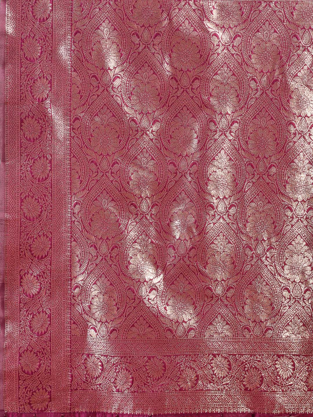 Sutriti Magenta Wine Soft Silk Saree with Silver Zari Details