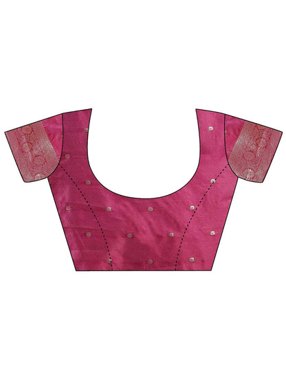 Sutriti Magenta Wine Soft Silk Saree with Silver Zari Details