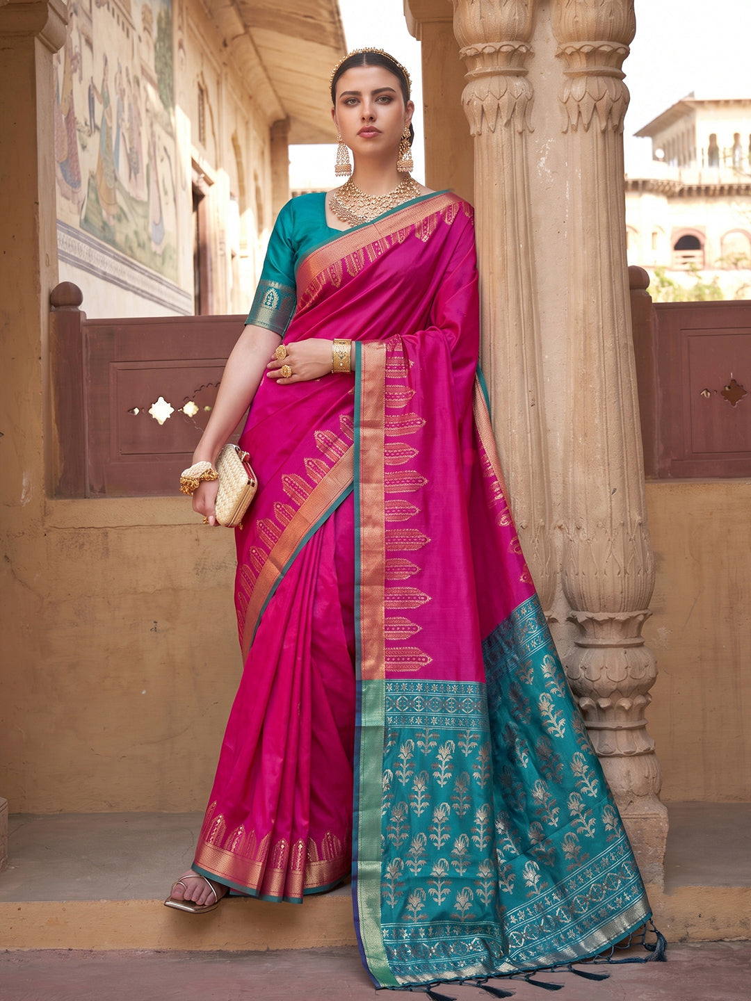 Sutriti Rani Pink Soft Silk Saree for Women Festive Party Traditional Wedding Ethnic Saree