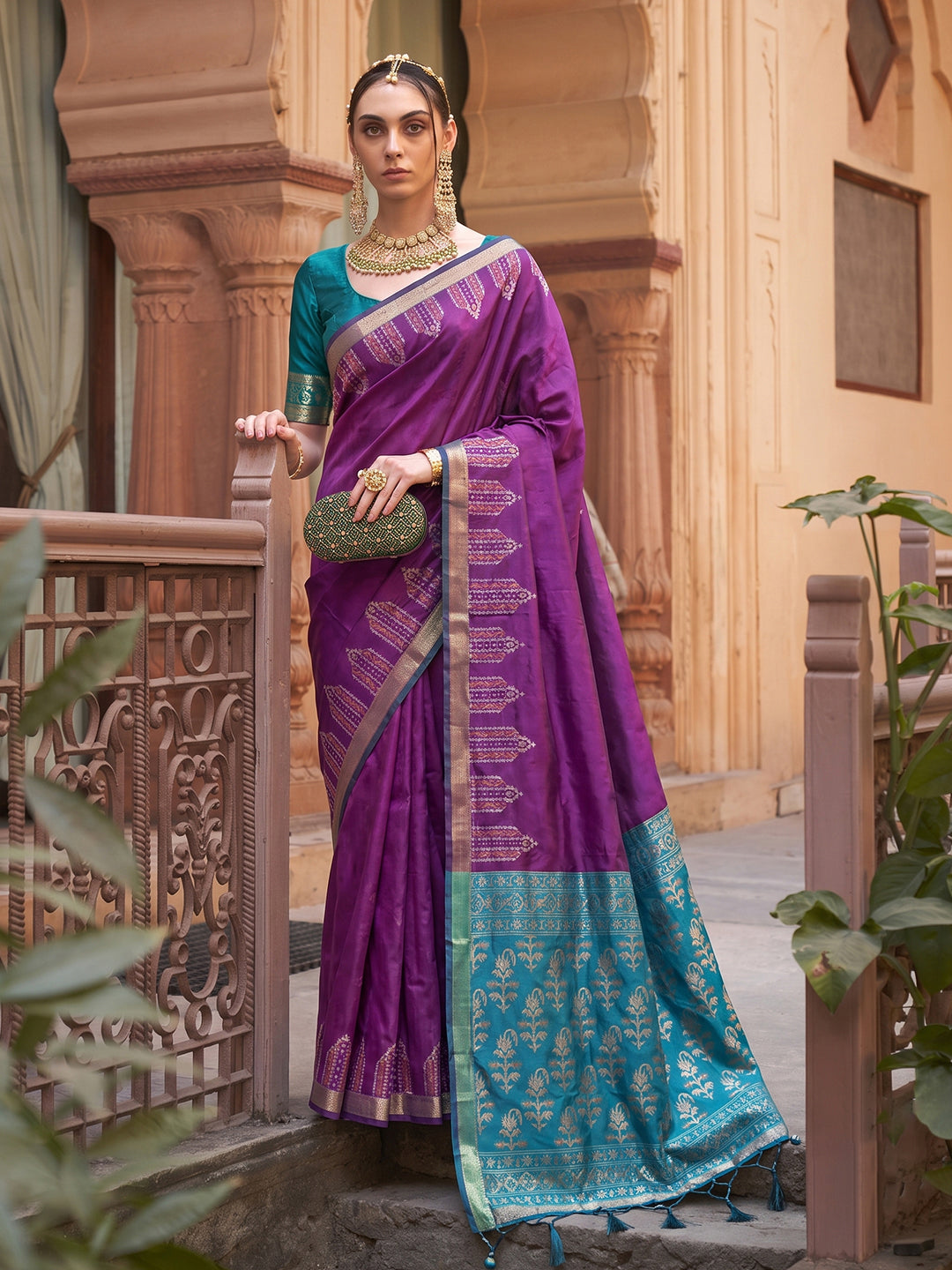 Sutriti Purple Soft Silk Saree for Women Festive Party Traditional Wedding Ethnic Saree