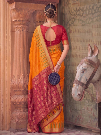 Sutriti Mustard Soft Silk Saree for Women Festive Party Traditional Wedding Ethnic Saree