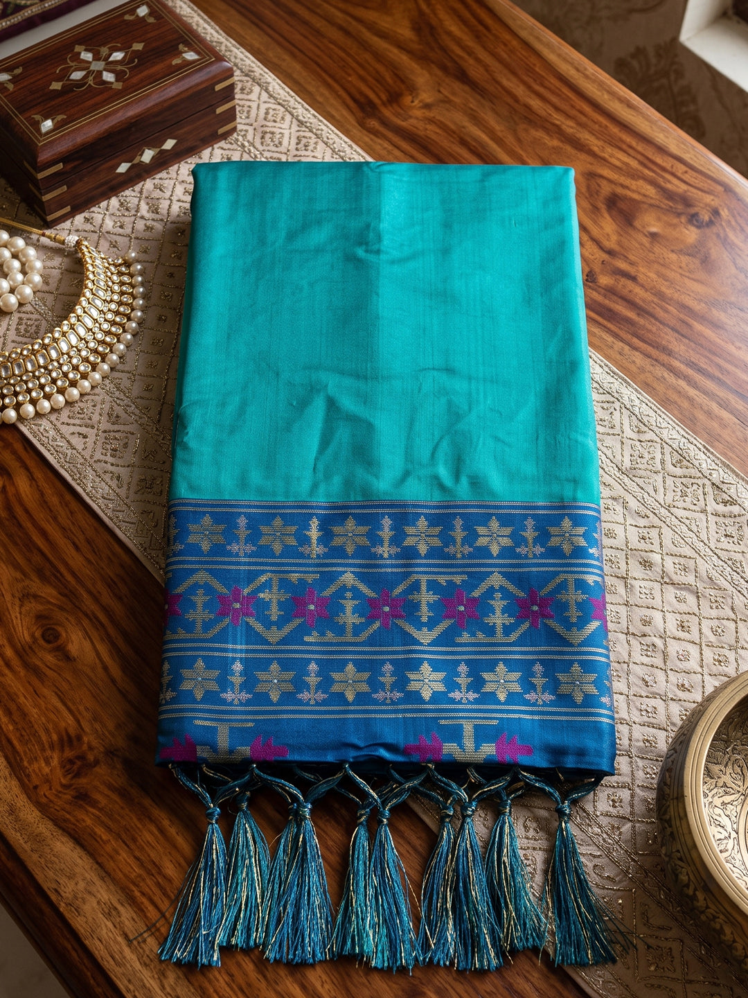 Sutriti Sky Blue Soft Silk Saree for Women Festive Party Traditional Wedding Ethnic Wear