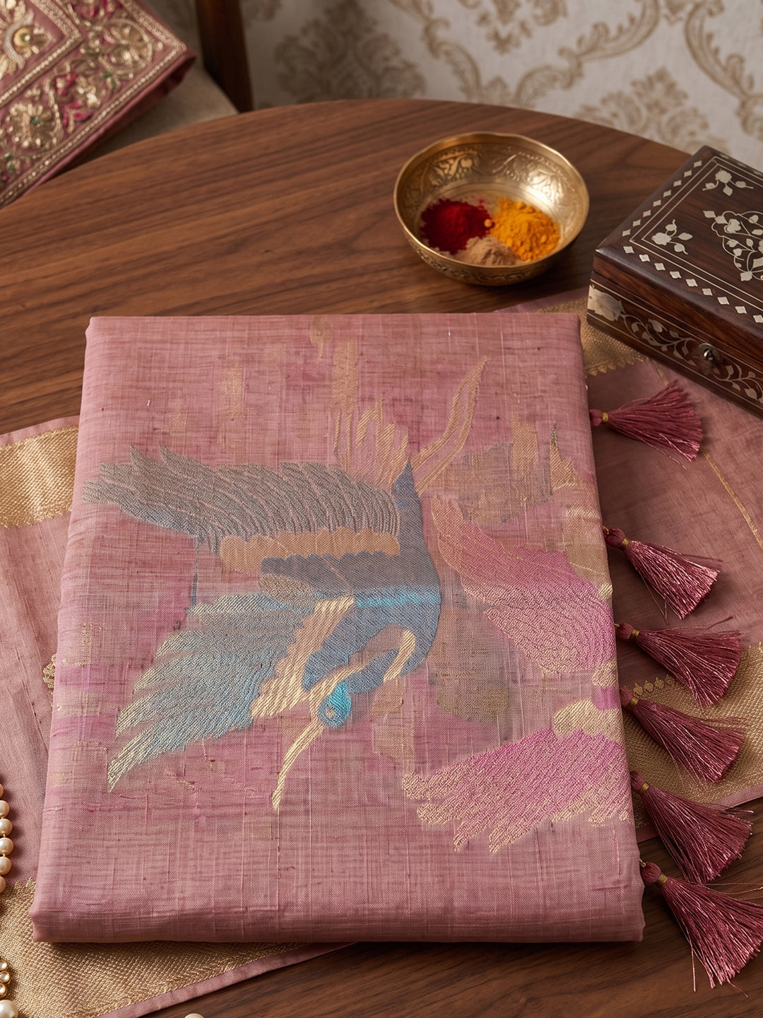 Sutriti Rose Pink Cotton Saree for Women Festive Traditional Party Ethnic Wear