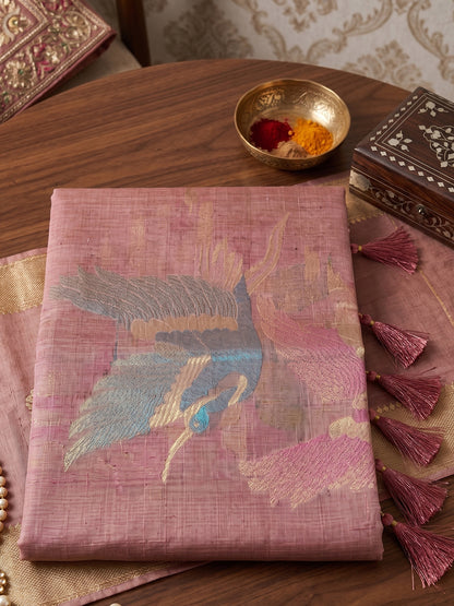Sutriti Rose Pink Cotton Saree for Women Festive Traditional Party Ethnic Wear