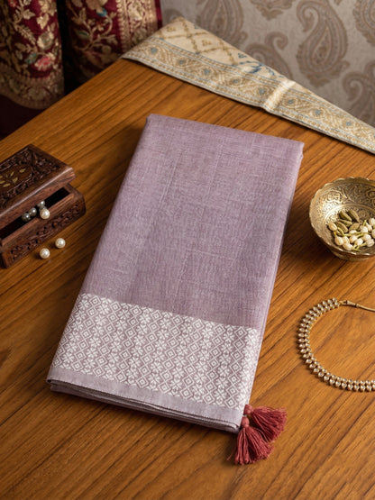 Sutriti Pink Linen Saree for Women Festive Wear Elegant Ethnic Wedding PSofty Saree