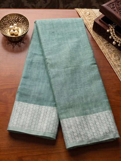 Sutriti Mehendi Green Linen Saree for Women Festive Wear Elegant Ethnic PSofty Saree