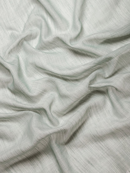 Sutriti Women Teal Green & Silver-Toned Woven Design Linen Blend Saree