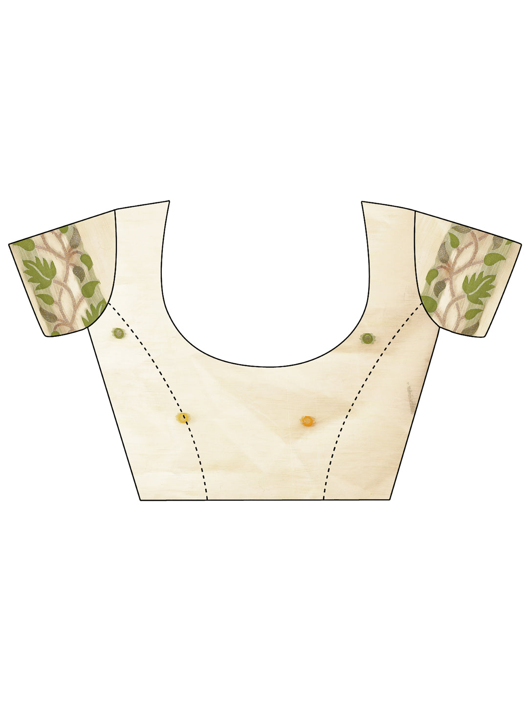 SUTRITI Multicolor Leaf Printed Saree for Women | Soft Lightweight Everyday Saree | Elegant Floral Vine Pallu & Border | Party, Office, Puja Wear | Includes Unstitched Blouse Piece(Cream)