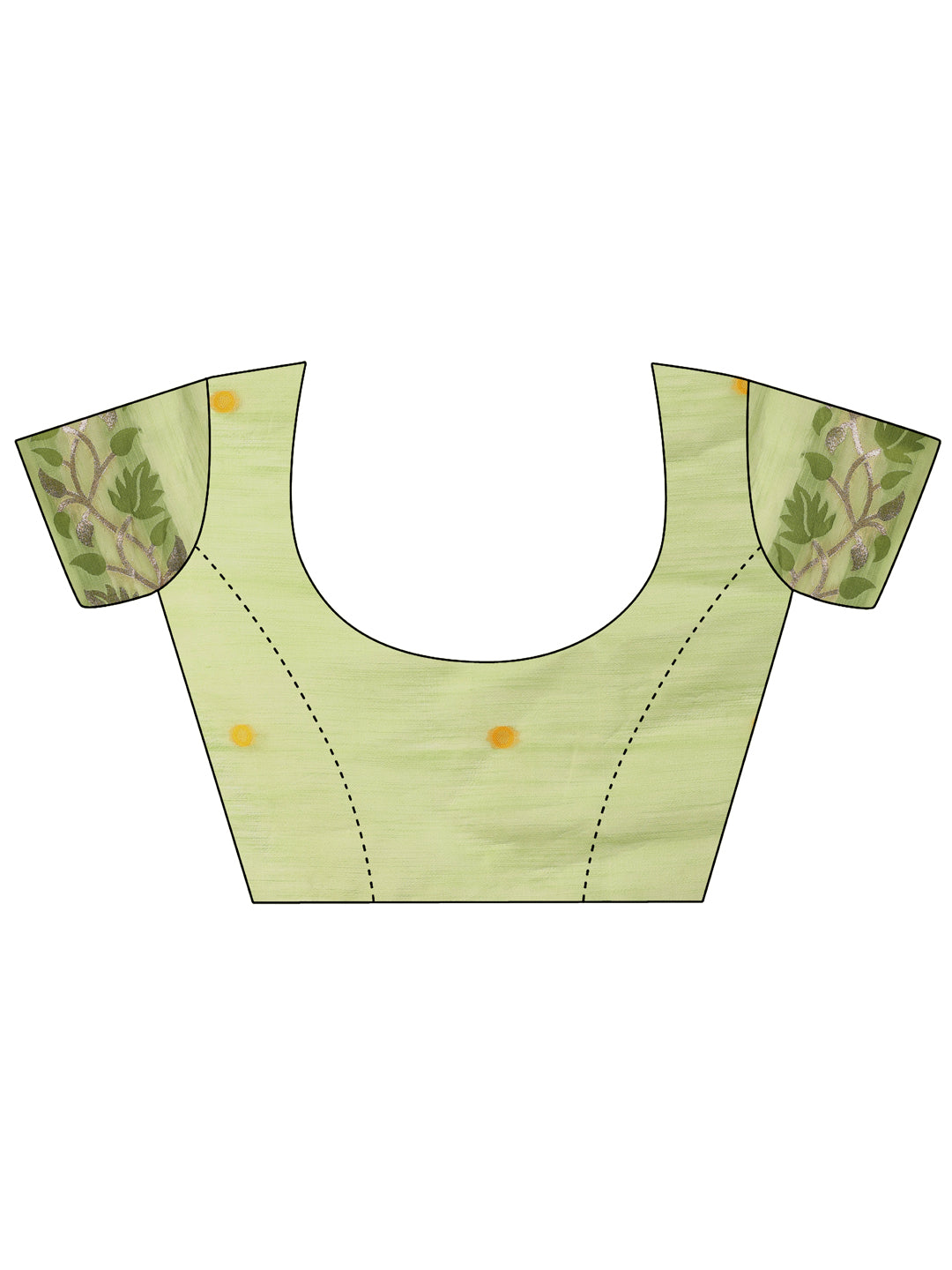 SUTRITI Multicolor Leaf Printed Saree for Women | Soft Lightweight Everyday Saree | Elegant Floral Vine Pallu & Border | Party, Office, Puja Wear | Includes Unstitched Blouse Piece(Pista Green)