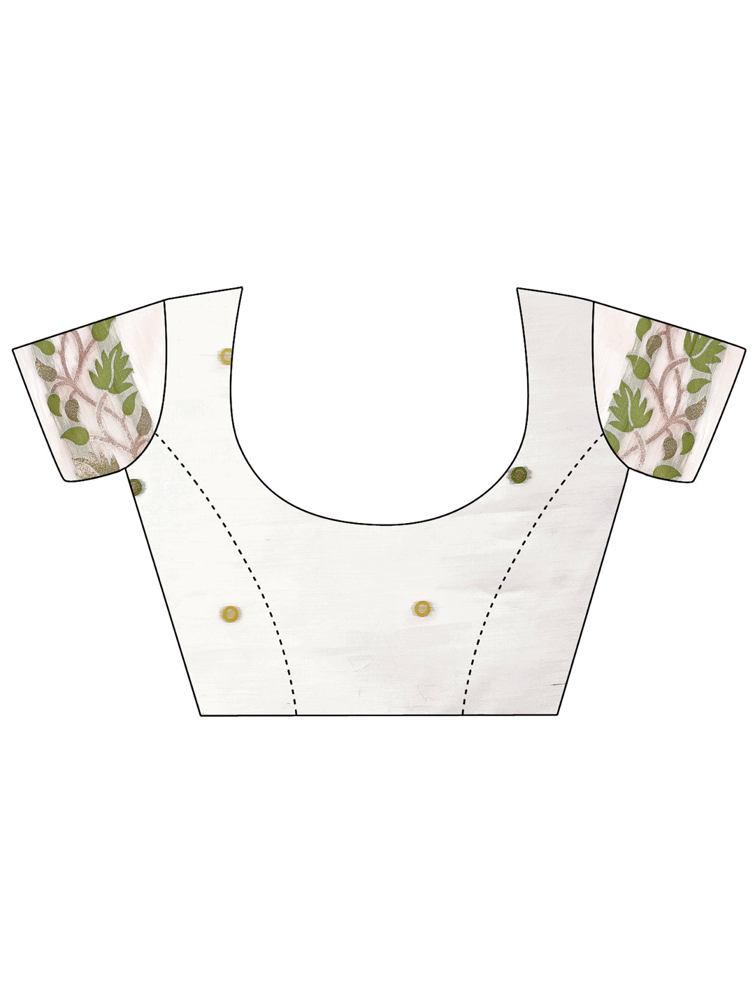 SUTRITI Multicolor Leaf Printed Saree for Women | Soft Lightweight Everyday Saree | Elegant Floral Vine Pallu & Border | Party, Office, Puja Wear | Includes Unstitched Blouse Piece(White)