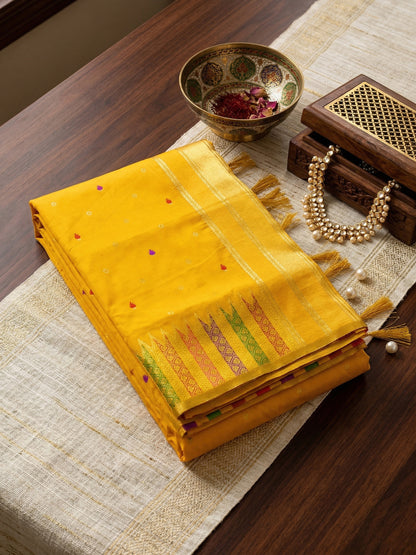Sutriti Haldi Special Mustard Yellow Soft Silk Saree with Traditional Zari Border | Festive Indian Ethnic Wear for Weddings