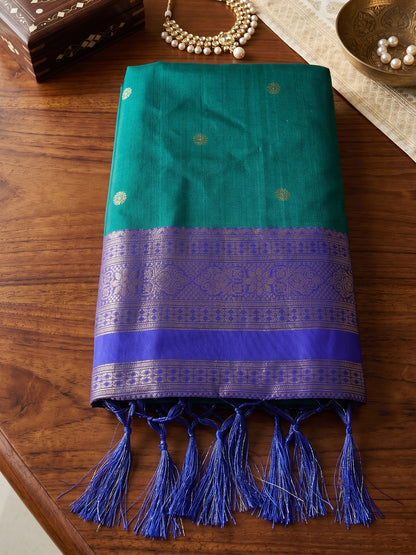 Sutriti Teal & Navy Blue Soft Silk Saree for Women - Festive Wedding Party Wear Ethnic Saree