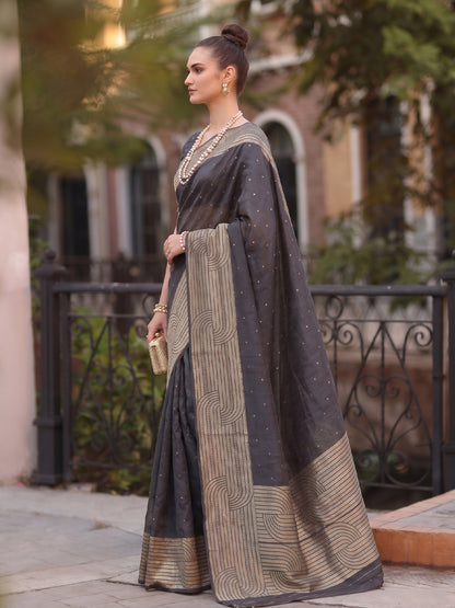 Sutriti Grey Art Silk Saree for Women Festive Party Ethnic Wear
