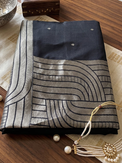 Sutriti Grey Art Silk Saree for Women Festive Party Ethnic Wear