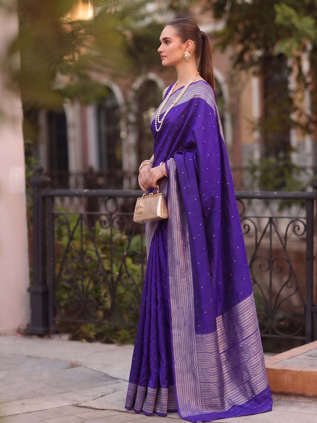Sutriti Navy Blue Art Silk Saree for Women Festive Wedding Wear