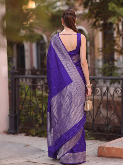 Sutriti Navy Blue Art Silk Saree for Women Festive Wedding Wear
