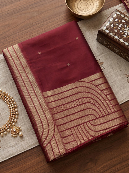 Sutriti Maroon Art Silk Saree for Women Festive Wedding Ethnic Wear