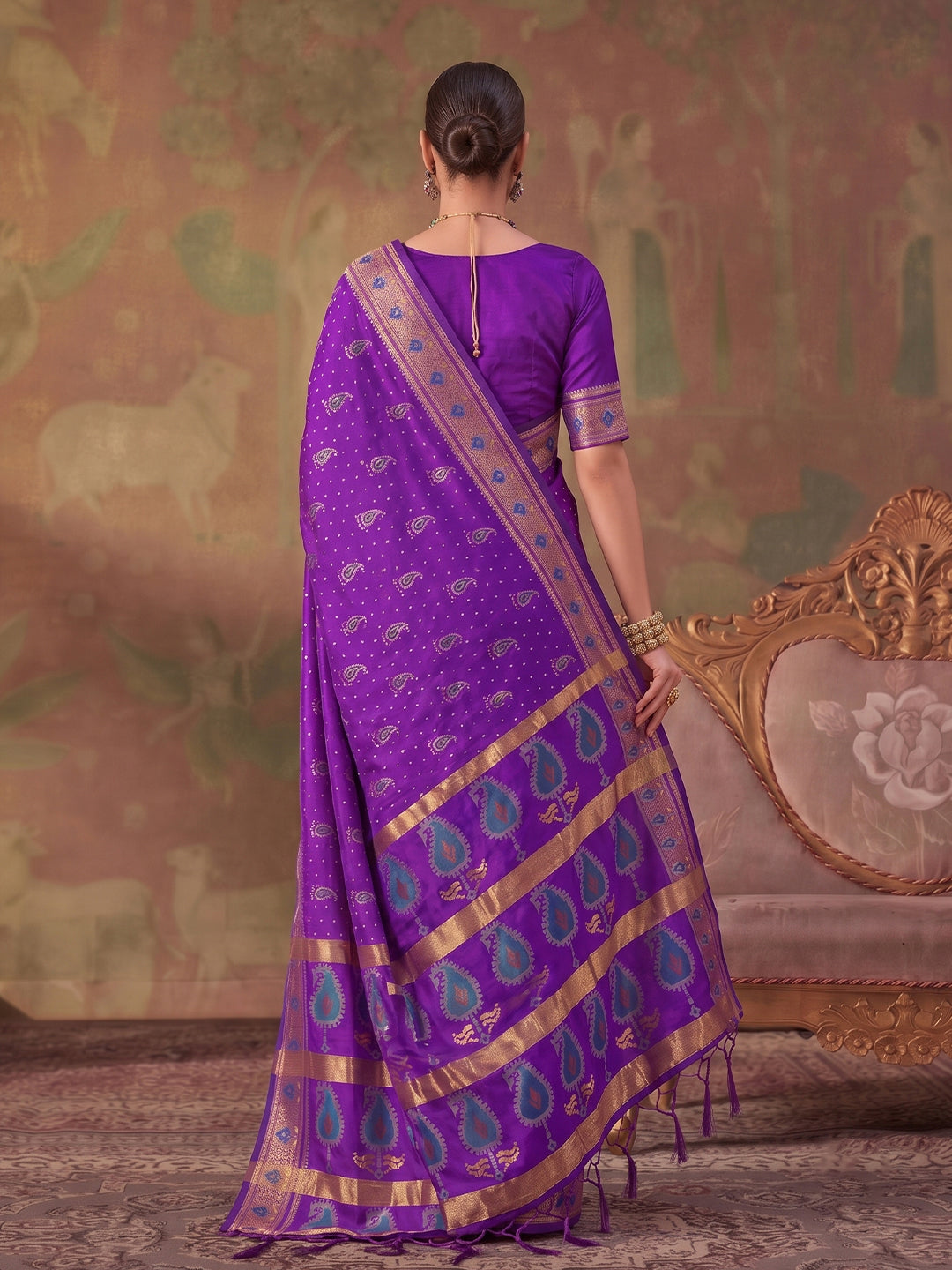 Sutriti Purple Soft Silk Saree For Women | Festive, Wedding & Party Ethnic Wear