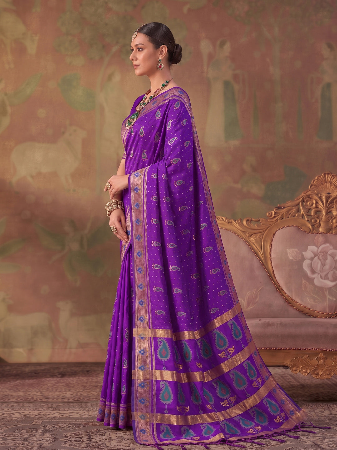 Sutriti Purple Soft Silk Saree For Women | Festive, Wedding & Party Ethnic Wear