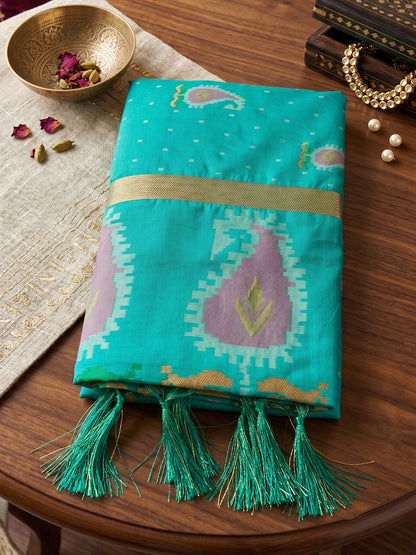 Sutriti Sea Green Soft Silk Saree For Women | Festive, Wedding & Party Ethnic Wear