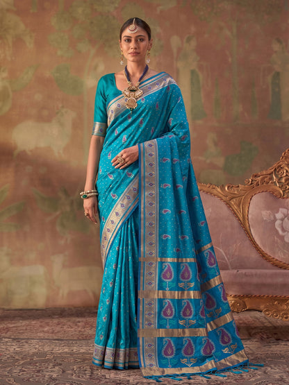 Sutriti Sky Blue Soft Silk Saree For Women | Festive, Wedding & Party Ethnic Wear