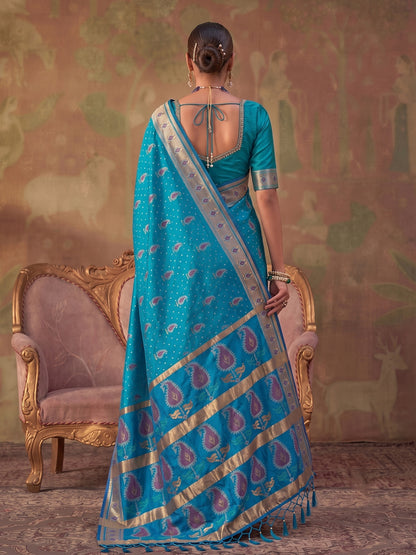 Sutriti Sky Blue Soft Silk Saree For Women | Festive, Wedding & Party Ethnic Wear