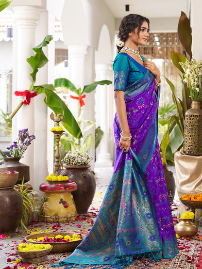 sutriti violet kanjiveram silk saree wedding silk sarees collection