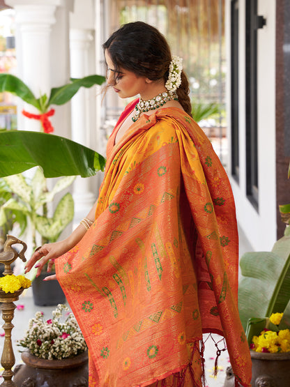 sutriti yellow kanjiveram silk saree wedding silk sarees collection