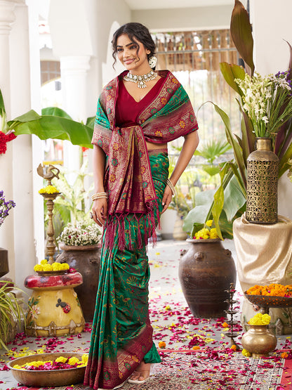 sutriti dark green kanjiveram silk saree wedding silk sarees collection