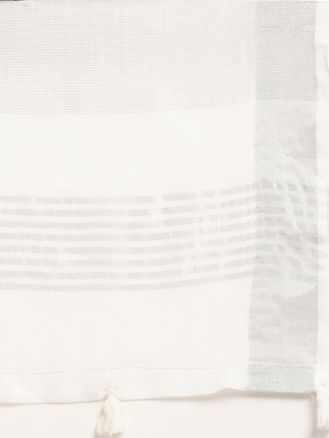 Sutriti white tissue silk silver stripe border wedding saree silver stripe collection