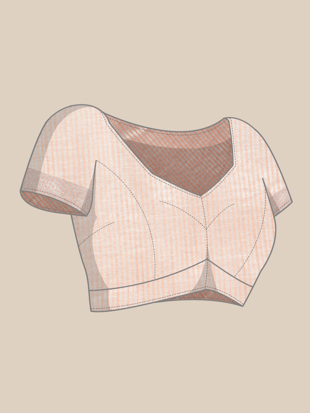 Sutriti Elegant Peach Woven Linen Saree with Contrast Zari Border & Tassels – Soft & Breathable Party Wear