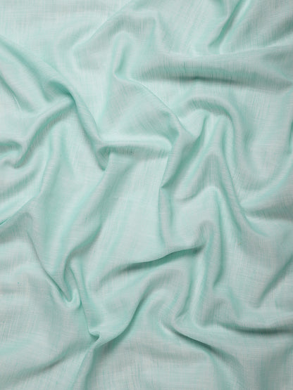 Sutriti Elegant Turquoise Woven Linen Saree with Contrast Zari Border & Tassels – Soft & Breathable Party Wear