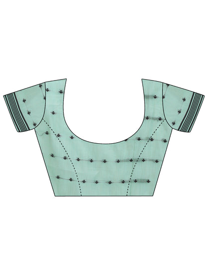 SUTRITI Sea Green Floral Printed Saree for Women | Soft Lightweight Day-to-Night Saree | Elegant Border & Pallu Floral Design | Includes Unstitched Blouse Piece