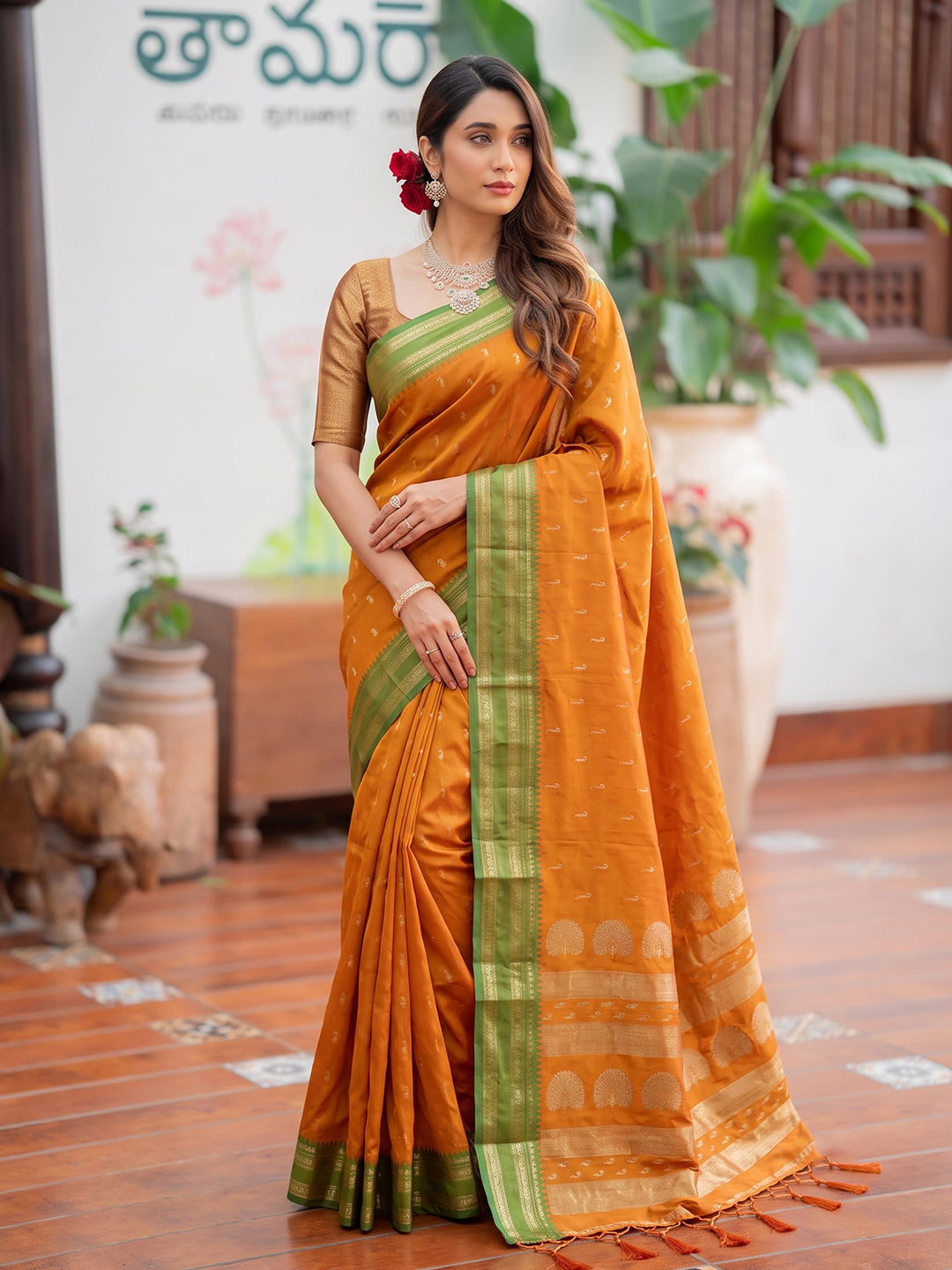 Sutriti Mustard Yellow Soft Silk Saree for Women Festive Wedding Ethnic Saree