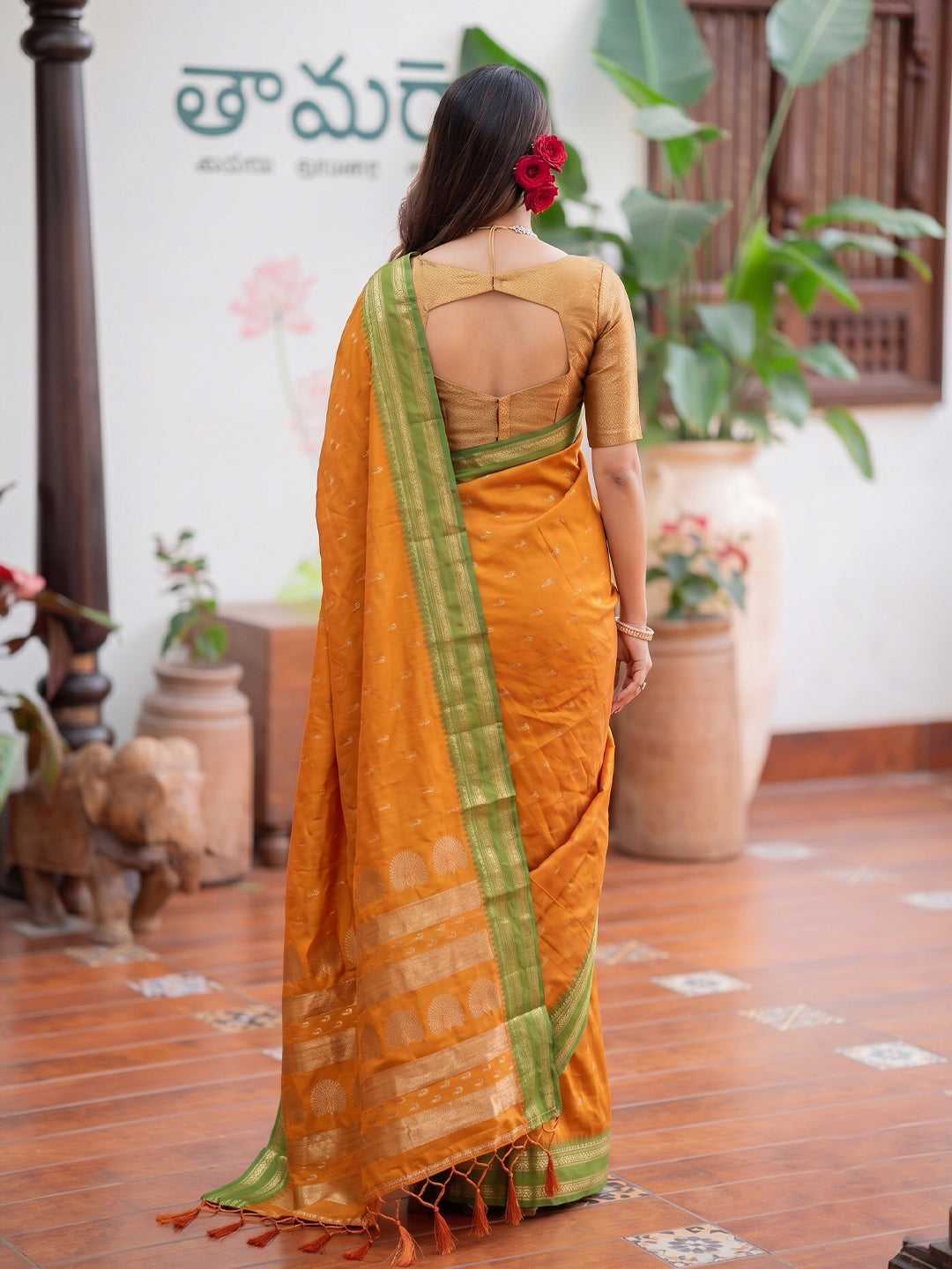 Sutriti Mustard Yellow Soft Silk Saree for Women Festive Wedding Ethnic Saree