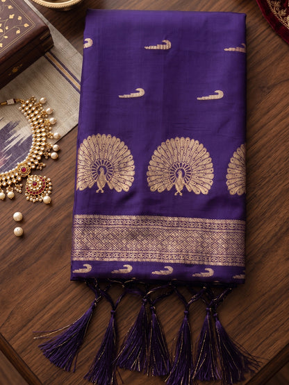 Sutriti Purple Soft Silk Saree for Women Traditional Festive Wedding Saree