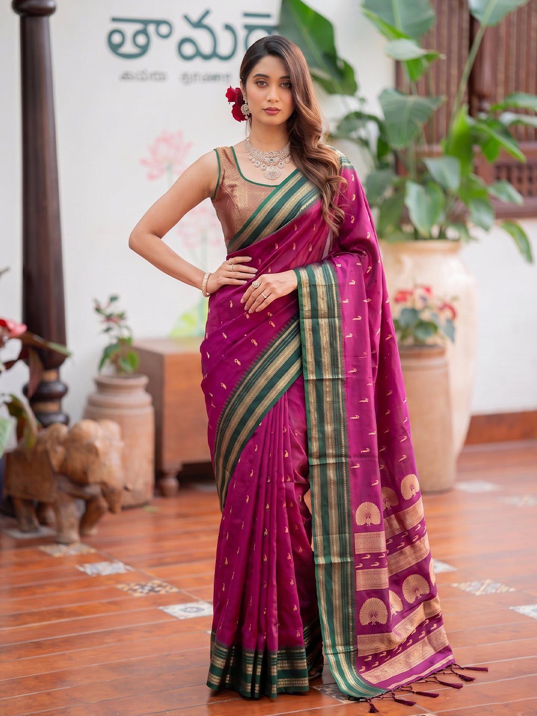 Sutriti Rani Pink Soft Silk Saree for Women Festive Party Wedding Saree
